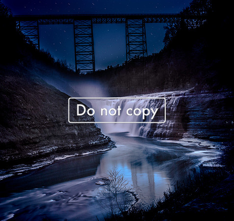 Letchworth Upper Falls at night
