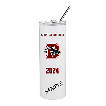 20 oz. Stainless Steel Tumbler with Straw (back side)