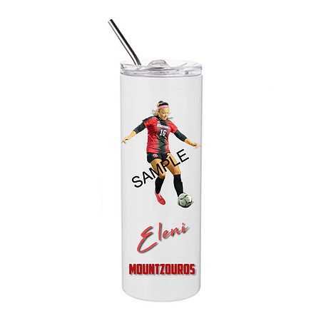 20 oz. Stainless Steel Tumbler with Straw (front side)